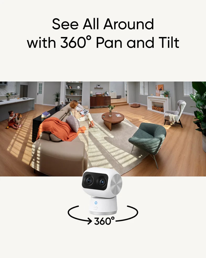 Eufy Indoor Cam S350 4K Dual Lens - UK Adaptor