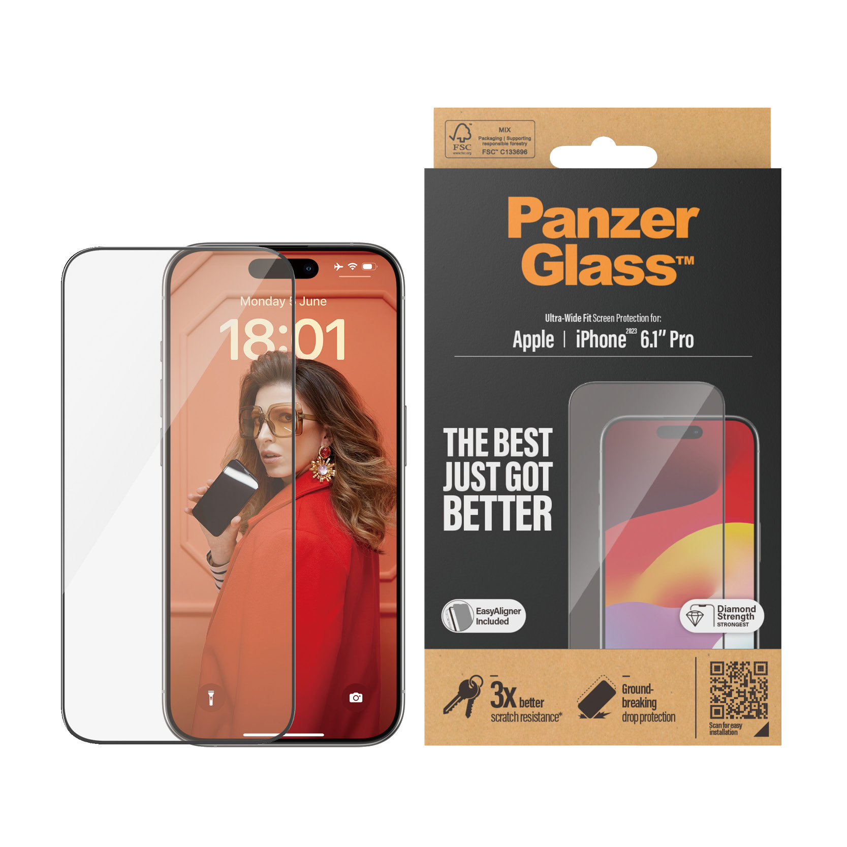 PanzerGlass iPhone 2023 6.1" Pro - UWF - Clear