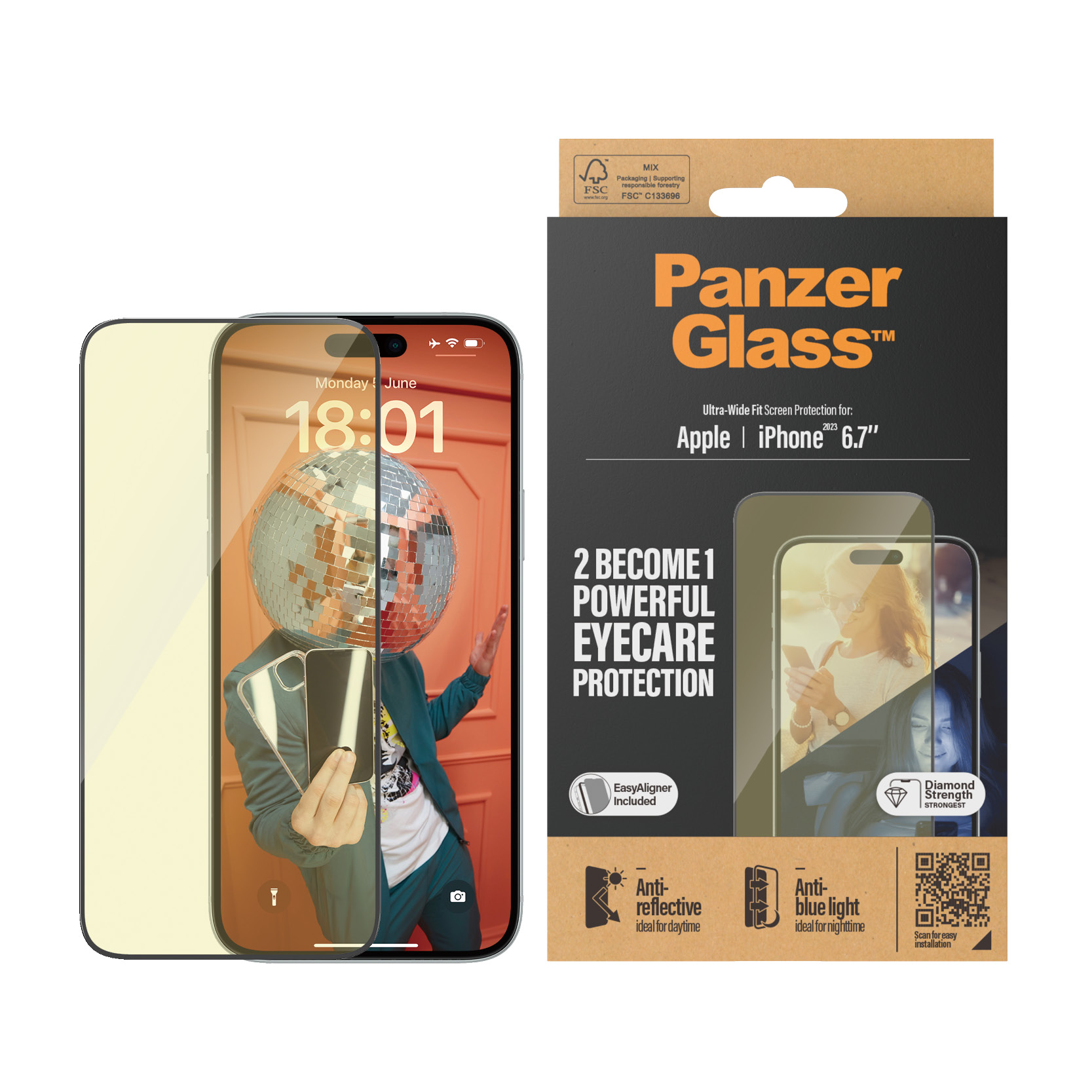 PanzerGlass iPhone 2023 6.7" - UWF - Anti-Reflective&Bluelight