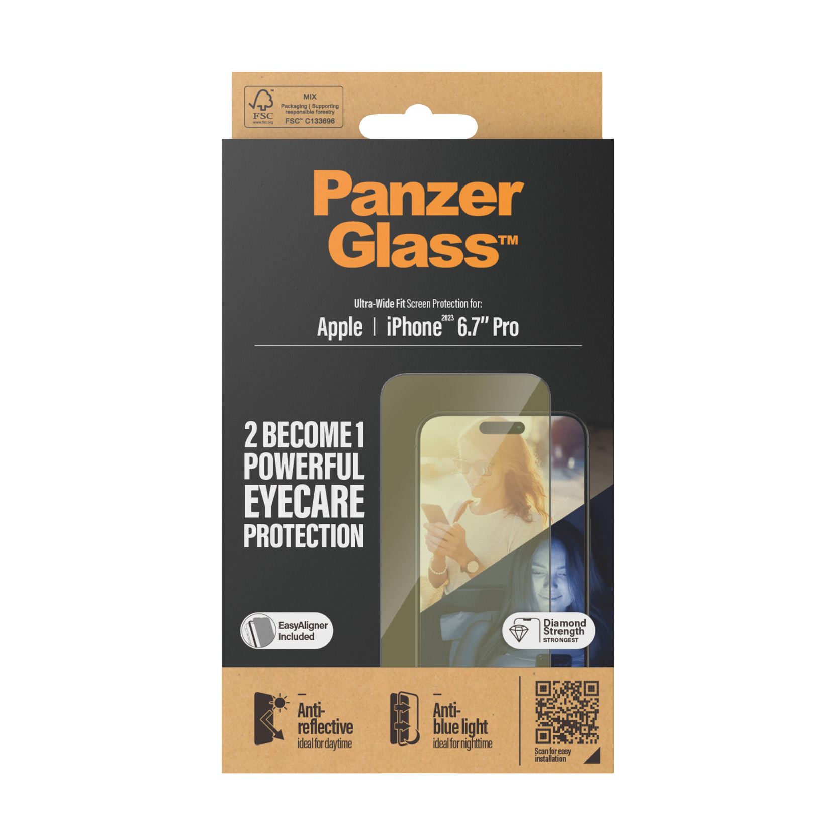 PanzerGlass iPhone 2023 6.7" Pro Max - UWF - Anti-Reflective&Bluelight