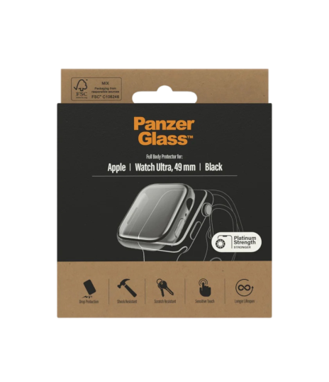 PanzerGlass Apple Watch Ultra 49 mm Full Body (Black Bomber + Glass on Top)
