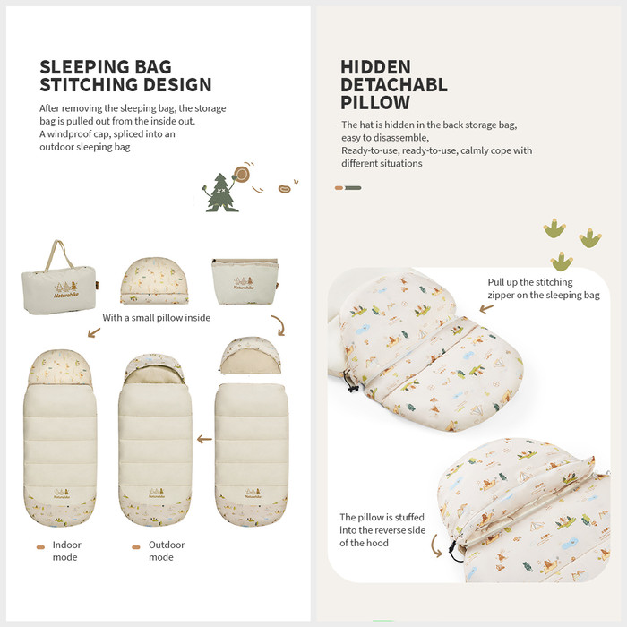 Naturehike Feeder Cotton Sleeping Bag For Kids BC180