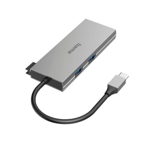 Hama 6-in-1 USB-C Hub, 2 x USB-A, USB-C, HDMI, SD, microSD