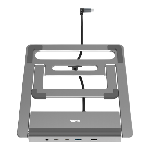 Hama 12-in-1 USB-C Docking Station with Notebook Stand - Grey