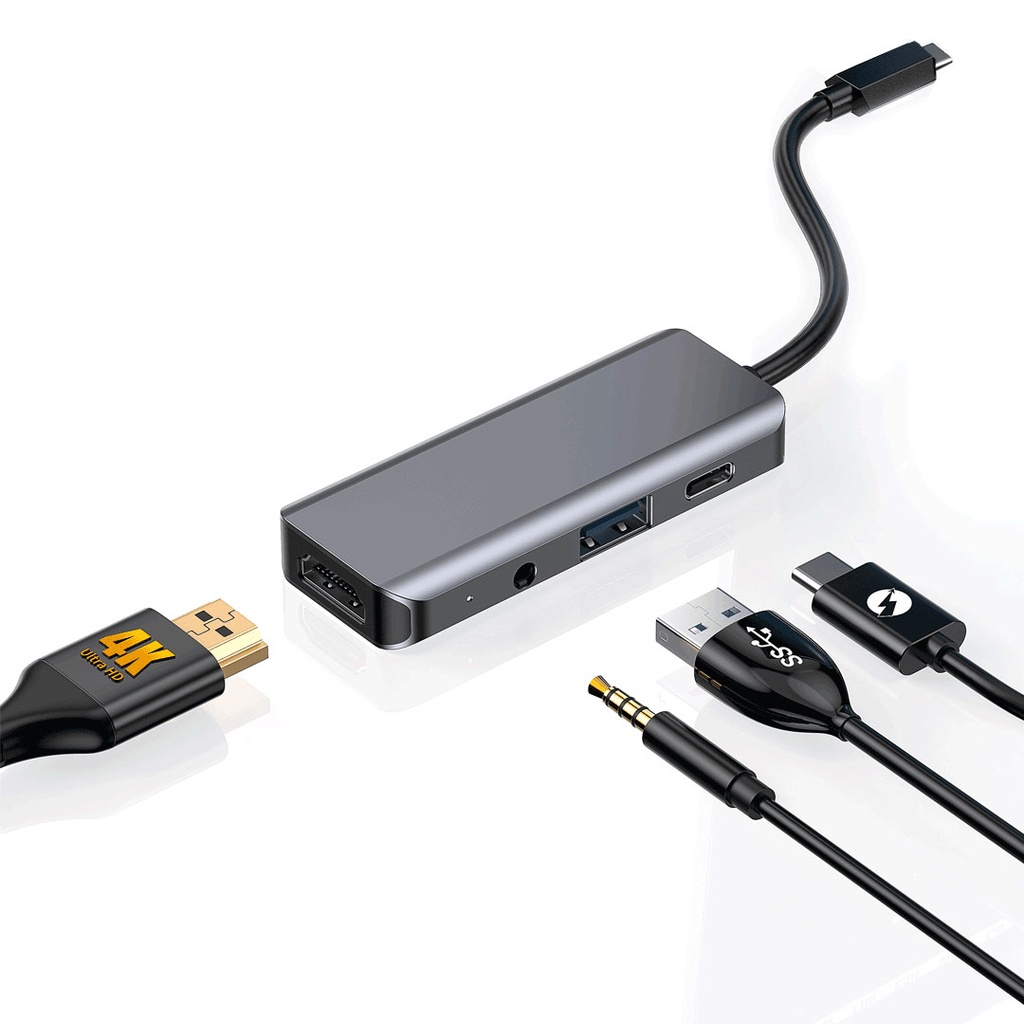 Porodo 4in1 HDMI 4K USB-C Hub
