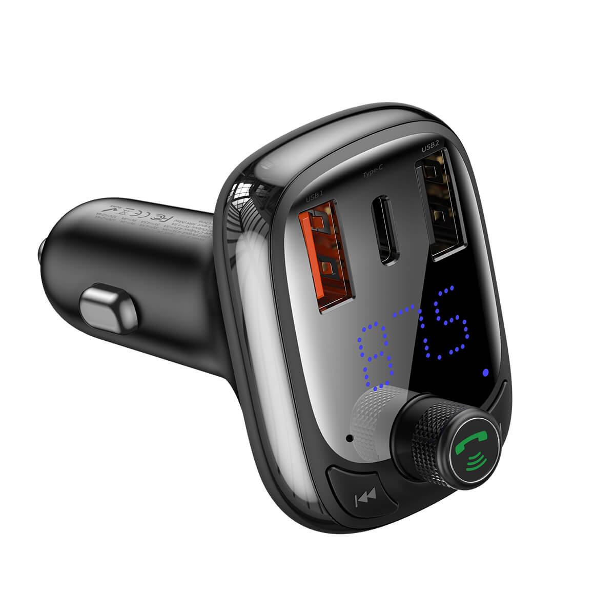 Baseus T Typed S-13 Bluetooth MP3 Car Charger (pps Quick Charger-EU) Black