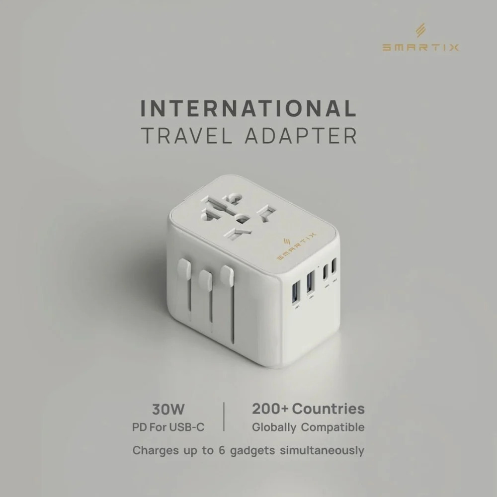 Smart Premium 35W PD International Travel Adaptor - White