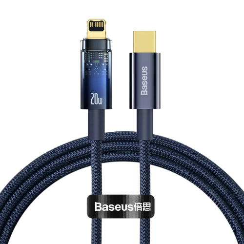 Baseus Explorer Series Auto Power-Off Fast Charging Data Cable Type-C to IP 20W 1m Blue