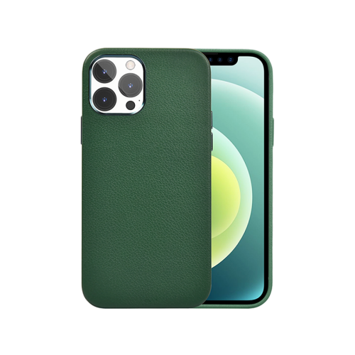 جراب جلد طبيعي للآيفون 13 برو من وي وو (6.1 بوصة) - اللون الأخضر