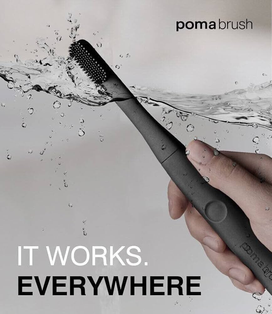 PomaBrush Silicone Electric Toothbrush -  Black