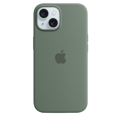 حافظة سيليكون لآيفون 15 من ابل مع تقنية ماج سيف باللون الأخضر