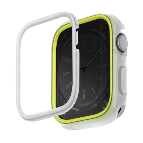 Uniq Moduo Apple Watch Case With Interchangeable PC Bezel 45/44mm - Frost (Lime/white)