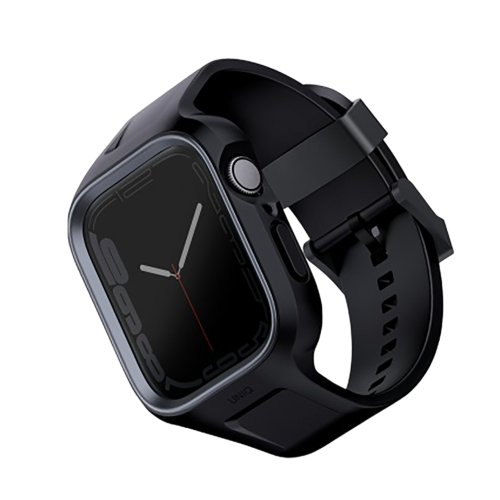 Uniq Monos 2-in-1 Apple Watch Strap With Hybrid Case 45/44mm - Midnight Black (Black)