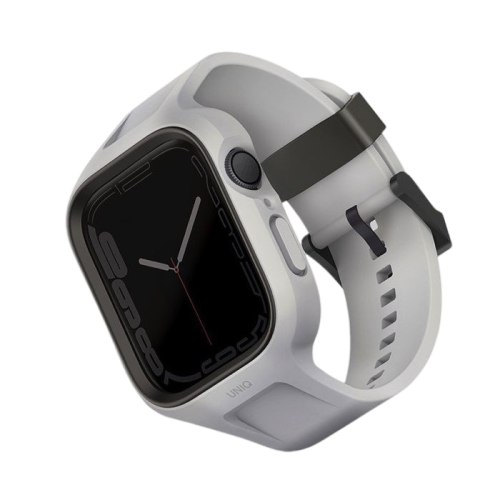 Uniq Monos 2-in-1 Apple Watch Strap With Hybrid Case 45/44mm - Chalk Grey (Grey)