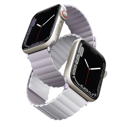 Uniq Revix Reversible Magnetic Apple Watch Strap 45/44/42mm - Lilac (Lilac/white)