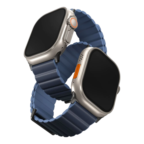 Uniq Revix Premium Edition Reversible Magnetic Apple Watch Strap 49/45/44/42mm - Prussian (Prussian/mist Blue)