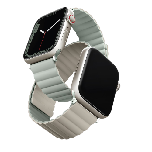 Uniq Revix Reversible Magnetic Apple Watch Strap 45/44/42mm  -  Sage (Sage/beige)