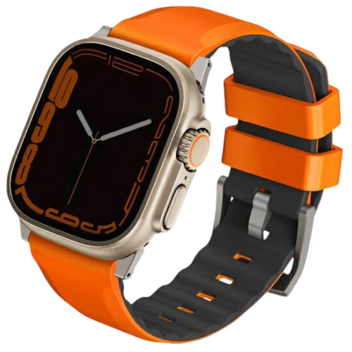 Uniq Linus Airosoft Silicone Strap For Apple Watch 49/45/44/42mm - Volt Orange