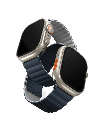 Uniq Revix Reversible Magnetic Apple Watch Strap 49/45/44/42mm - Storm (Storm Blue/ Chalk Grey)