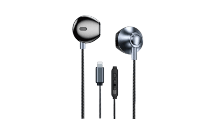 WEKOME YB08 Blackin Series - HiFi Lightning Wired Headphones - Black