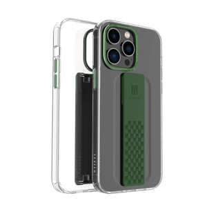 [7695033366525] Levelo Graphia IMD Clear Case With Extra Grip iPhone 14 Pro Max Green