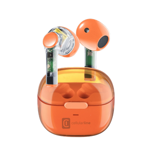 [8018080448041] Cellularline FINE Bluetooth Earphones - Orange