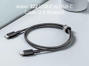 [A81F5H11] Anker 322 USB-C to USB-C Cable 60W Braided (0.9m/3ft) -Black