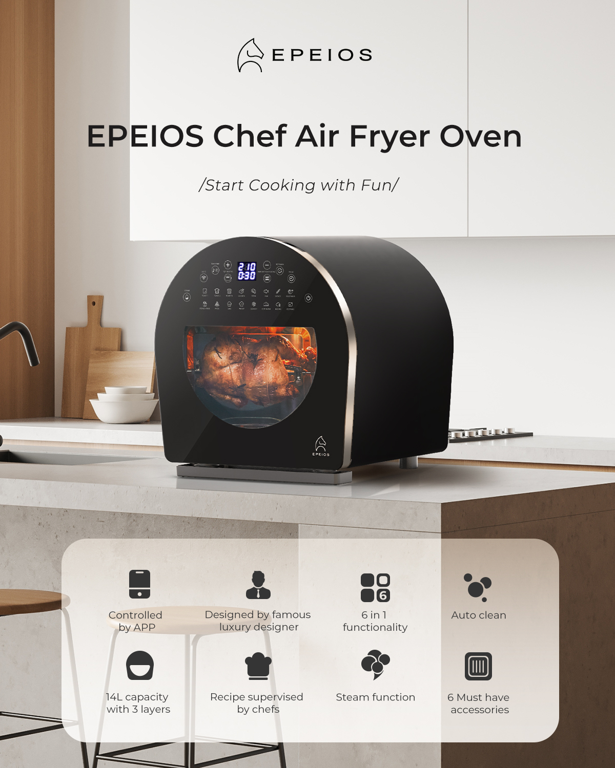 EPAO502  فرن الهواء/البخار فو إيلم شيف من إيبيوس