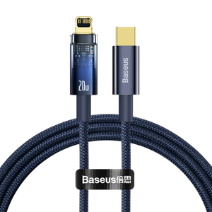 [CATS000003] Baseus Explorer Series Auto Power-Off Fast Charging Data Cable Type-C to IP 20W 1m Blue