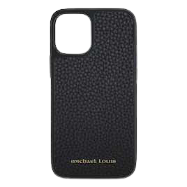 [IP12-PL-BLK] Michael Louis Pebbled Leather Case iPhone 12 / 12 Pro-Black