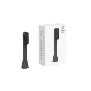 [PMBETBLK-B] PomaBrush Silicone Electric Toothbrush Head 2Pcs - Black