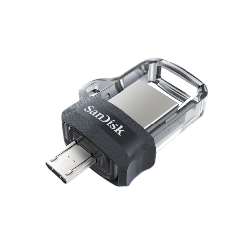 سانديسك الترا دوال درايف M3.0 256 جيجا - ميكرو USB - رمادي وفضي