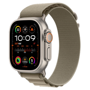 [TRMREX3AE/A] Apple Watch Ultra 2 GPS + Cellular, 49mm Titanium Case with Olive Alpine Loop - Small