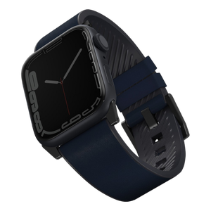 [UNIQ-45MM-STRABLU] Uniq Straden Waterproof Leather Hybrid Apple Watch Strap 45/44/42mm Prussian (Blue)