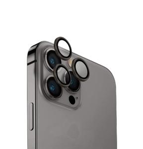 [UNIQ-IP6.1P(2023)-SSFSLENSBLK] Uniq Optix Iphone 15 Pro 6.1 Stainless Steel Frame Sapphire Camera Lens Protector - Gunmetal Black (Black)