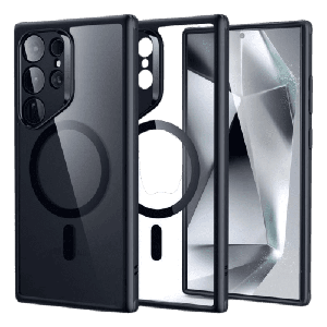 [4894240190272] ESR Samsung Galaxy S24 Ultra Hybrid Case (HaloLock) - Clear/Black