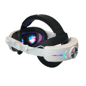 [6972520255274] Gamax Meta Quest 3 Head Strap With 8000mAh Battery & Dazzle Light - White
