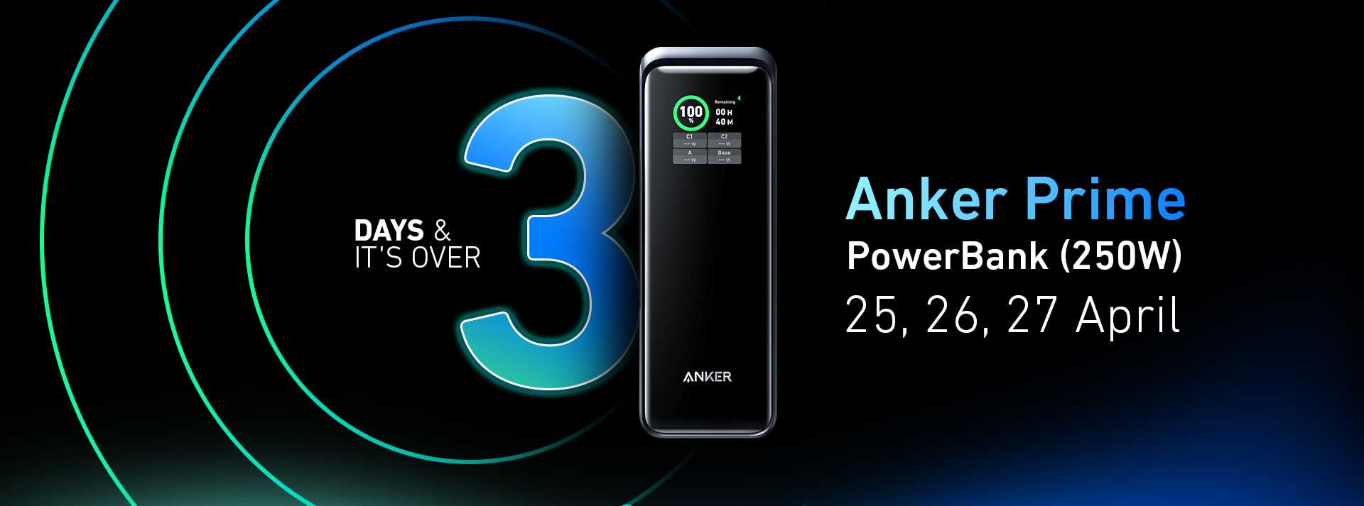 Anker Prime 27,650mAh Power Bank (250W) Series 7